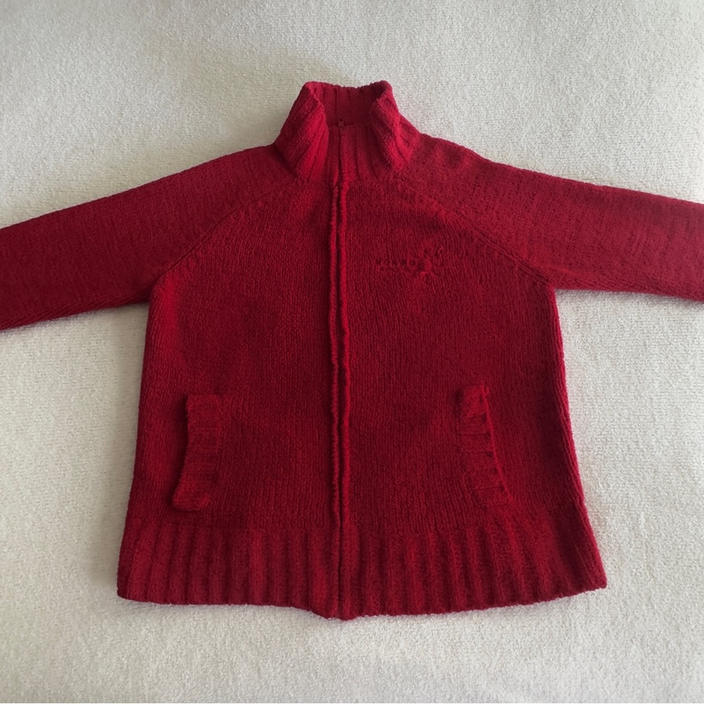 oarsman ★ vintage red monroe boat club knit mock neck sweater jacket [large]